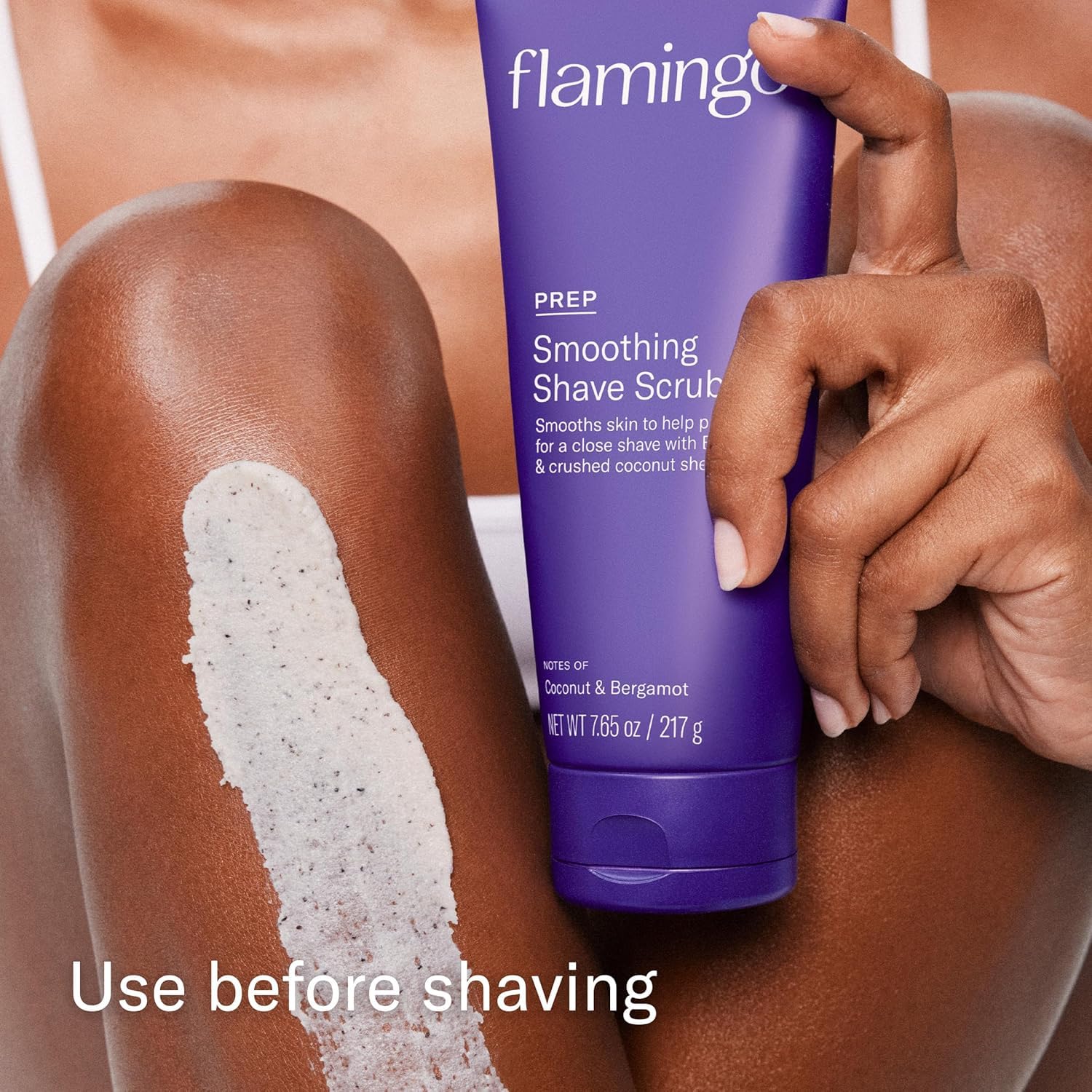 Flamingo shave oil pouring from bottle to show silky glide and protection