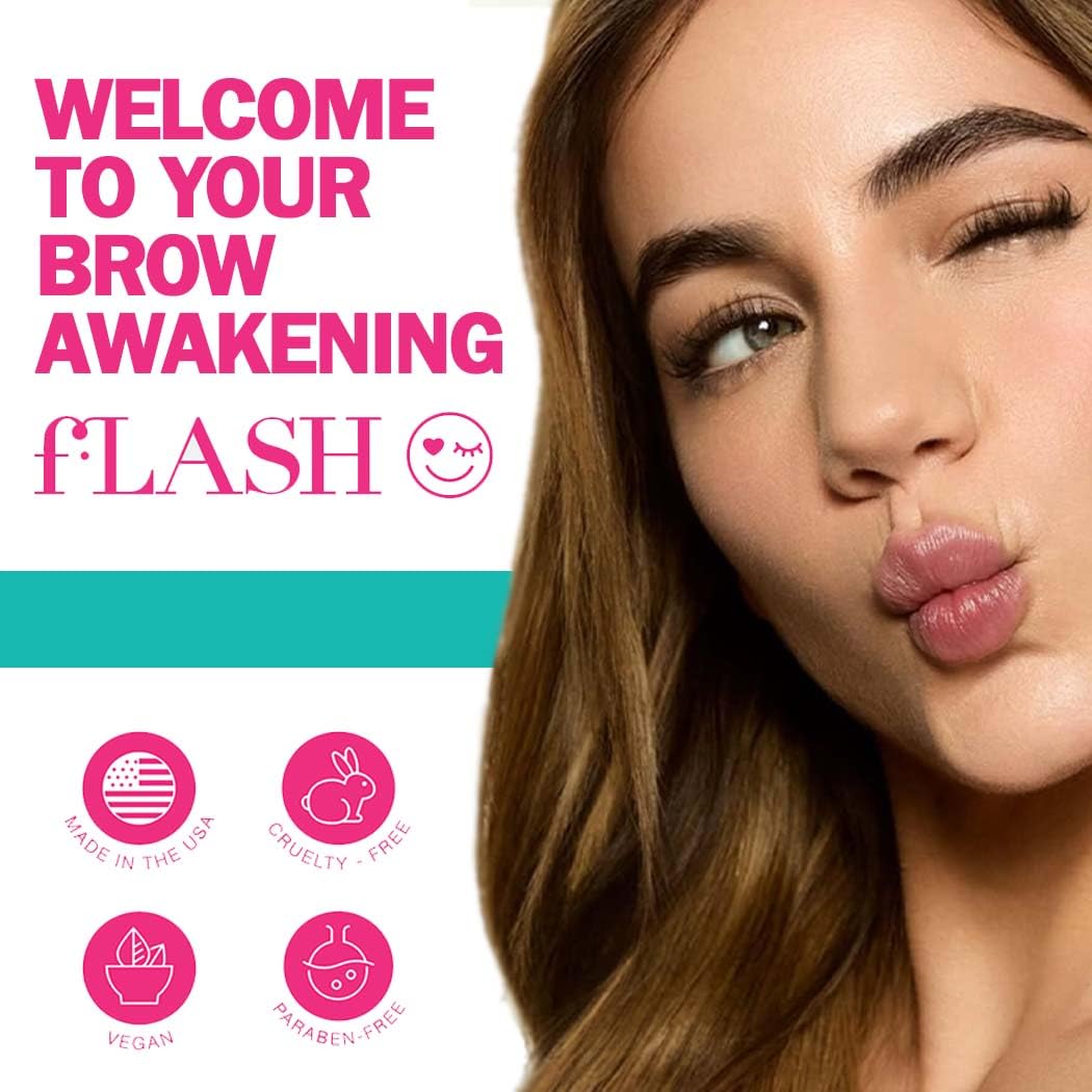 FLASHSERUM being applied to brow line illustrating targeted conditioning and control