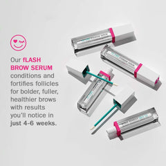 FLASHSERUM applicator tip close-up showing precision tip for targeted brow application