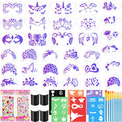 Flasoo kit front view showing all included stencils and accessories for easy party setup