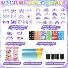 Flasoo reusable stencil close-up showing pattern detail for precise face painting
