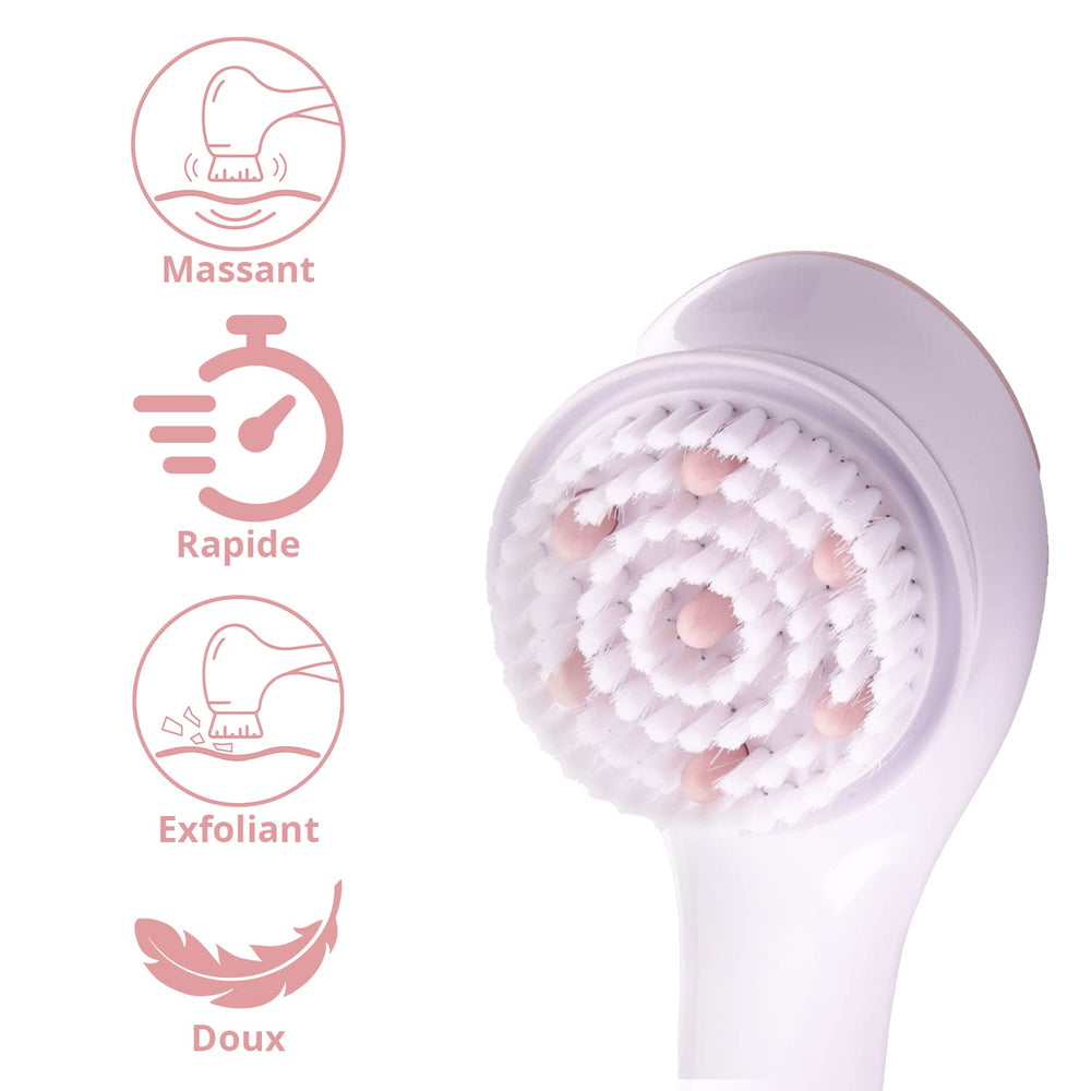 Flawless close-up of exfoliating head revealing texture for smoother skin