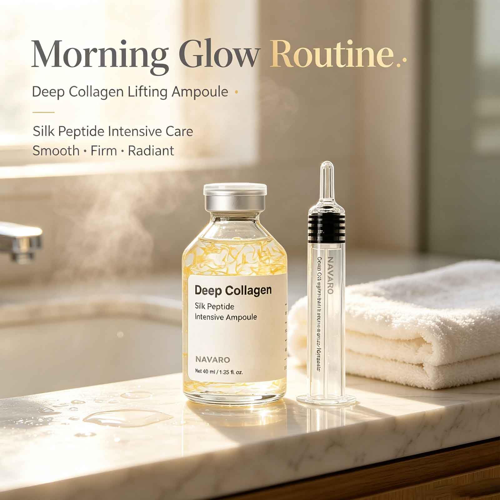 FLCRSN ampoule beside ruler showing 30ml scale and travel-friendly size