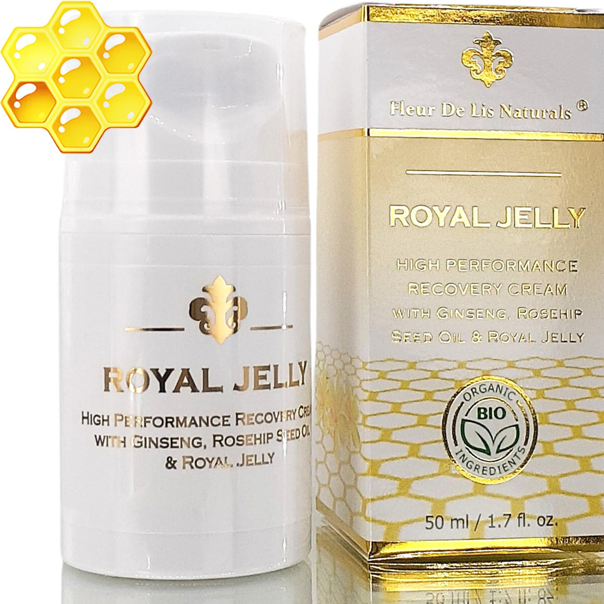 Fleur De Lis Naturals jar front label showing product name and benefits
