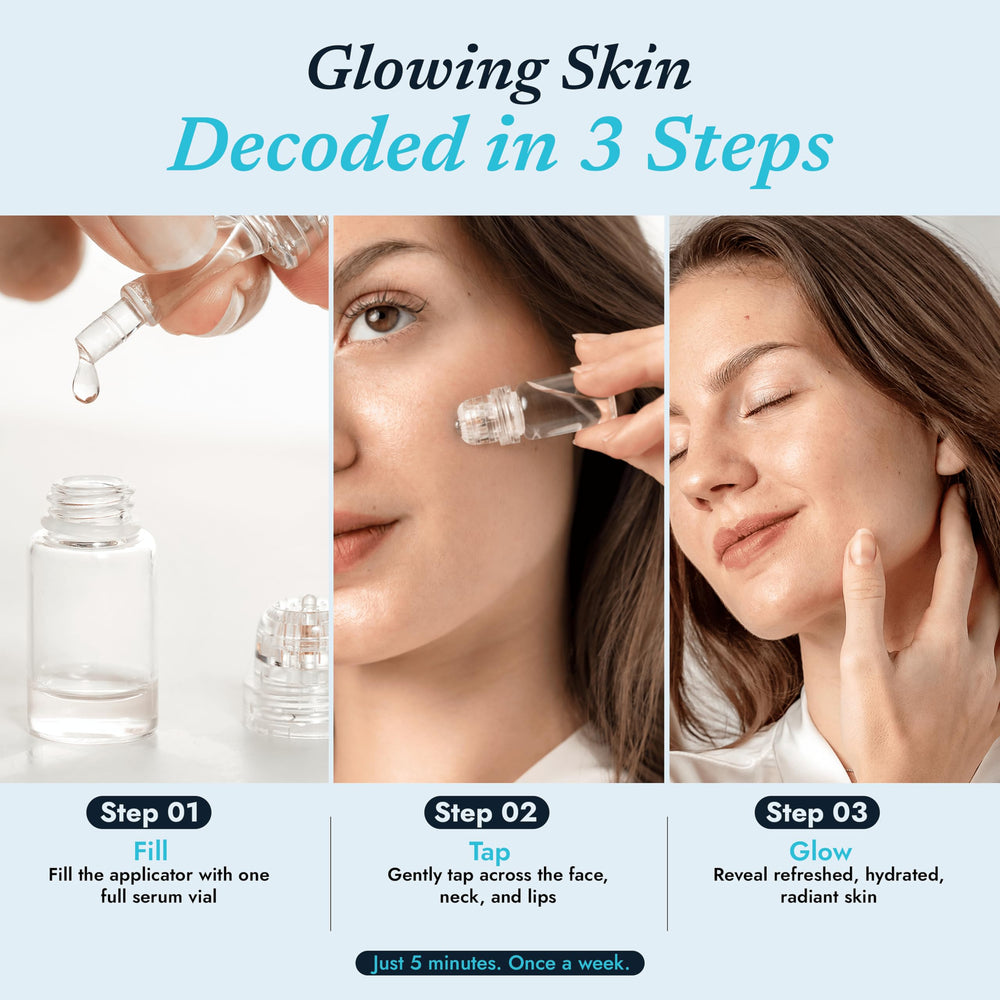 FLexiknee full kit laid out showing included serum, dropper, and stamp for convenience