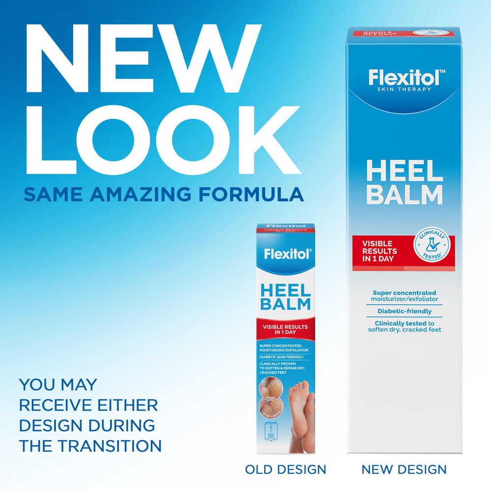 Flexitol open tube cream texture close-up showing fast absorption