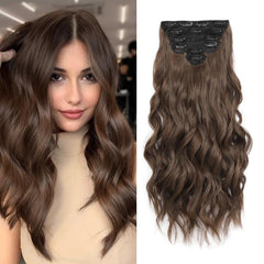 Fliace front packaging showing chestnut brown clip-in set and benefits