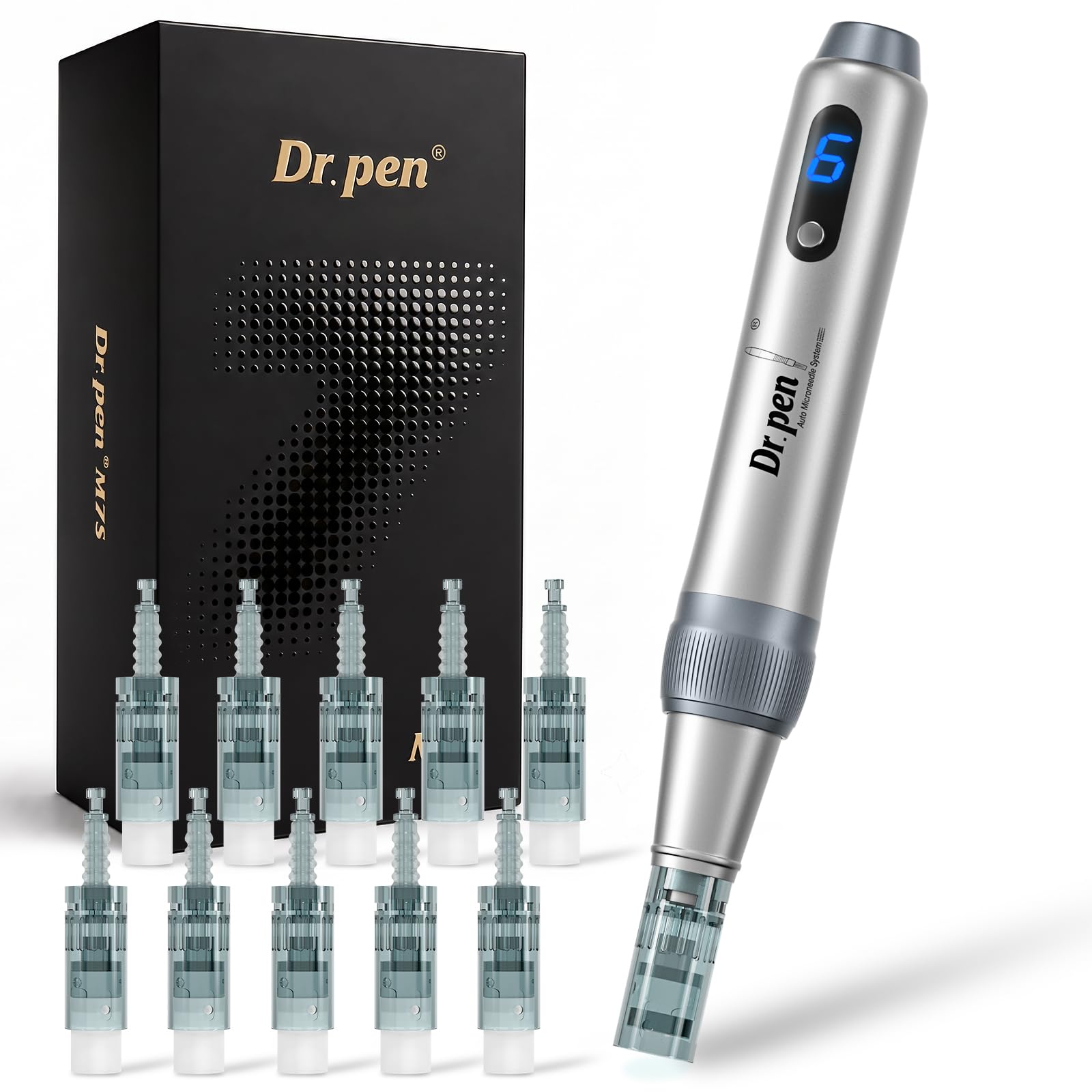 FLINKYE Dr Pen M7S front view showing ergonomic design and compact benefit