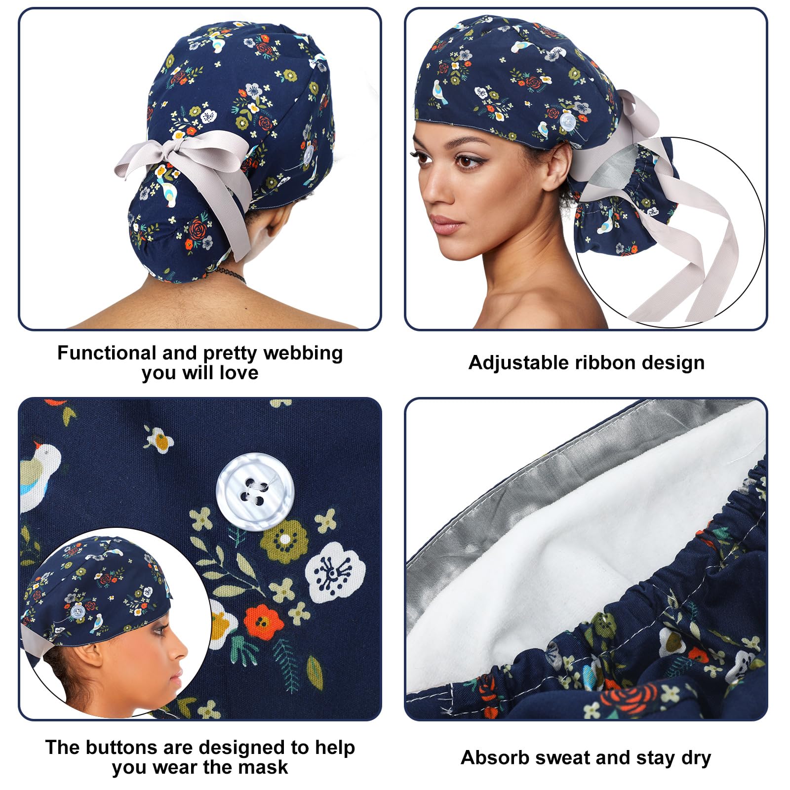 Floraltop elastic back detail for secure comfortable fit