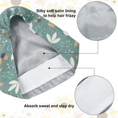 Floraltop closeup satin lining protecting hair and reducing frizz