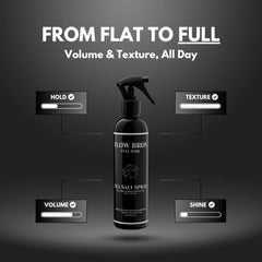 Flow Bros being sprayed into damp hair to create natural beachy texture