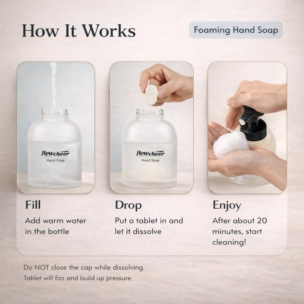 flowcheer foaming pump dispensing creamy foam for gentle cleansing