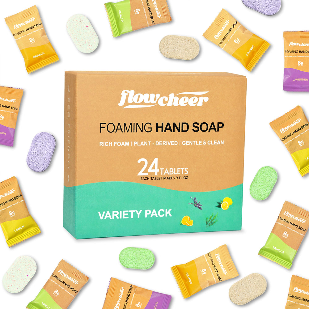 flowcheer front box 24 pack showing compact carton and eco benefits