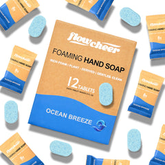 flowcheer front packaging showing Ocean Breeze scent and eco benefit
