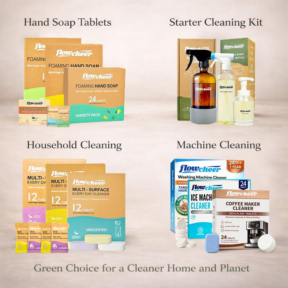 flowcheer lifestyle scene in kitchen showing low-waste home use