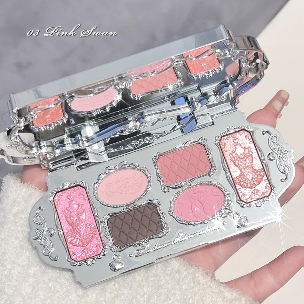 Flower Knows palette on vanity styled scene for romantic makeup routines