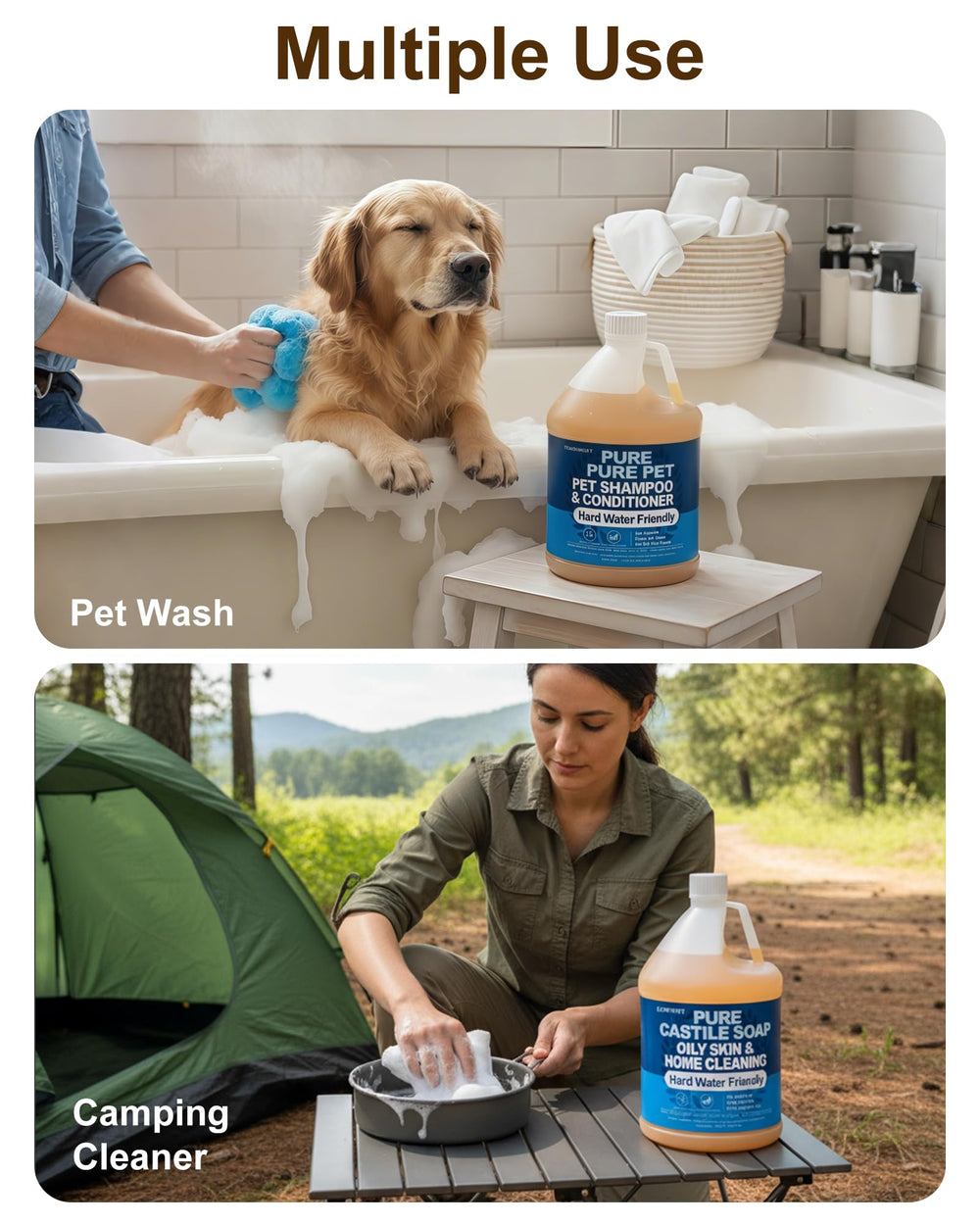 FLOWHYET measured into laundry sink to show concentrated dosing and savings