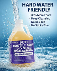 FLOWHYET pouring one-gallon into a smaller bottle to show cost-saving refill benefit