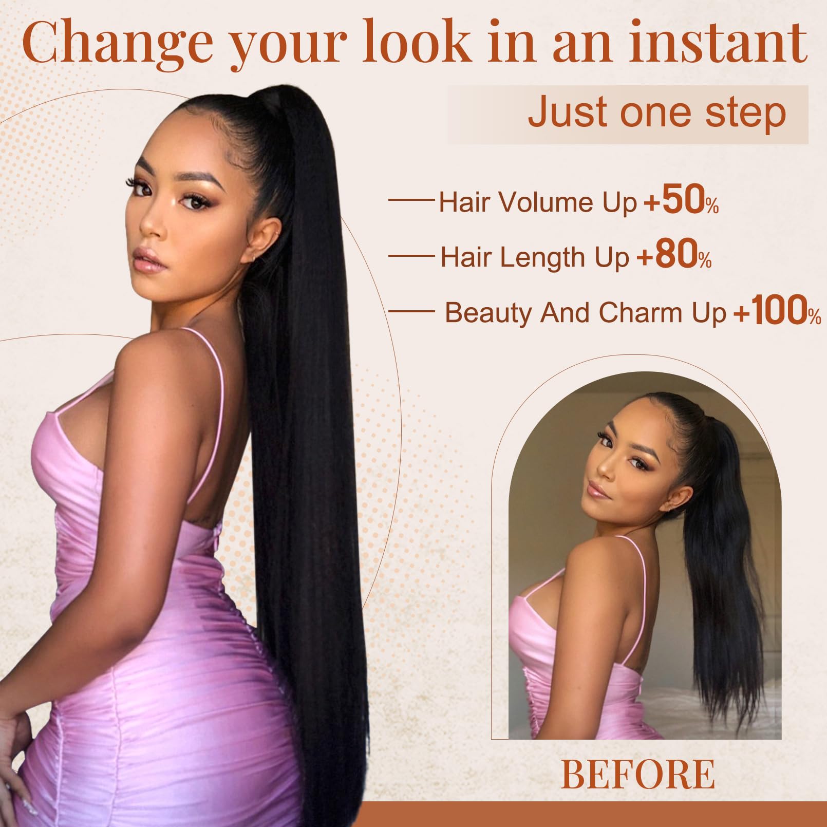 Flufymooz side profile in use showing smooth blend with natural hair