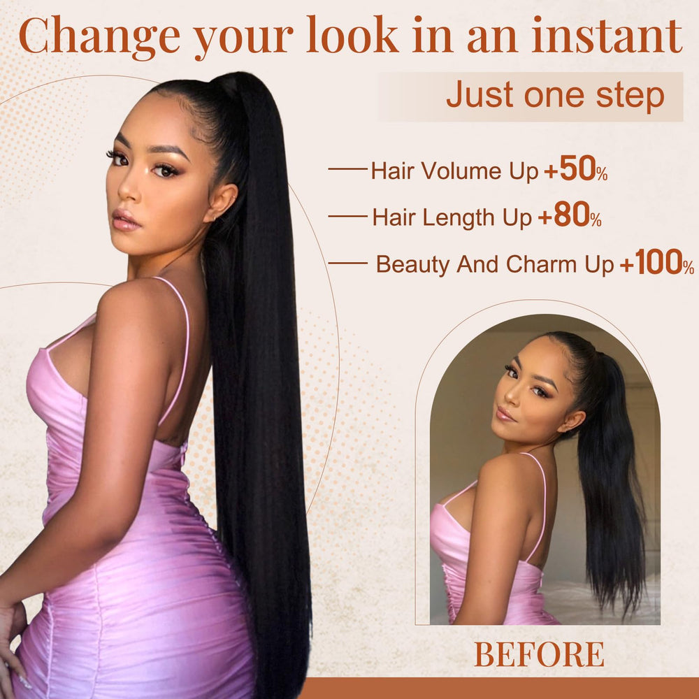 Flufymooz side profile in use showing smooth blend with natural hair