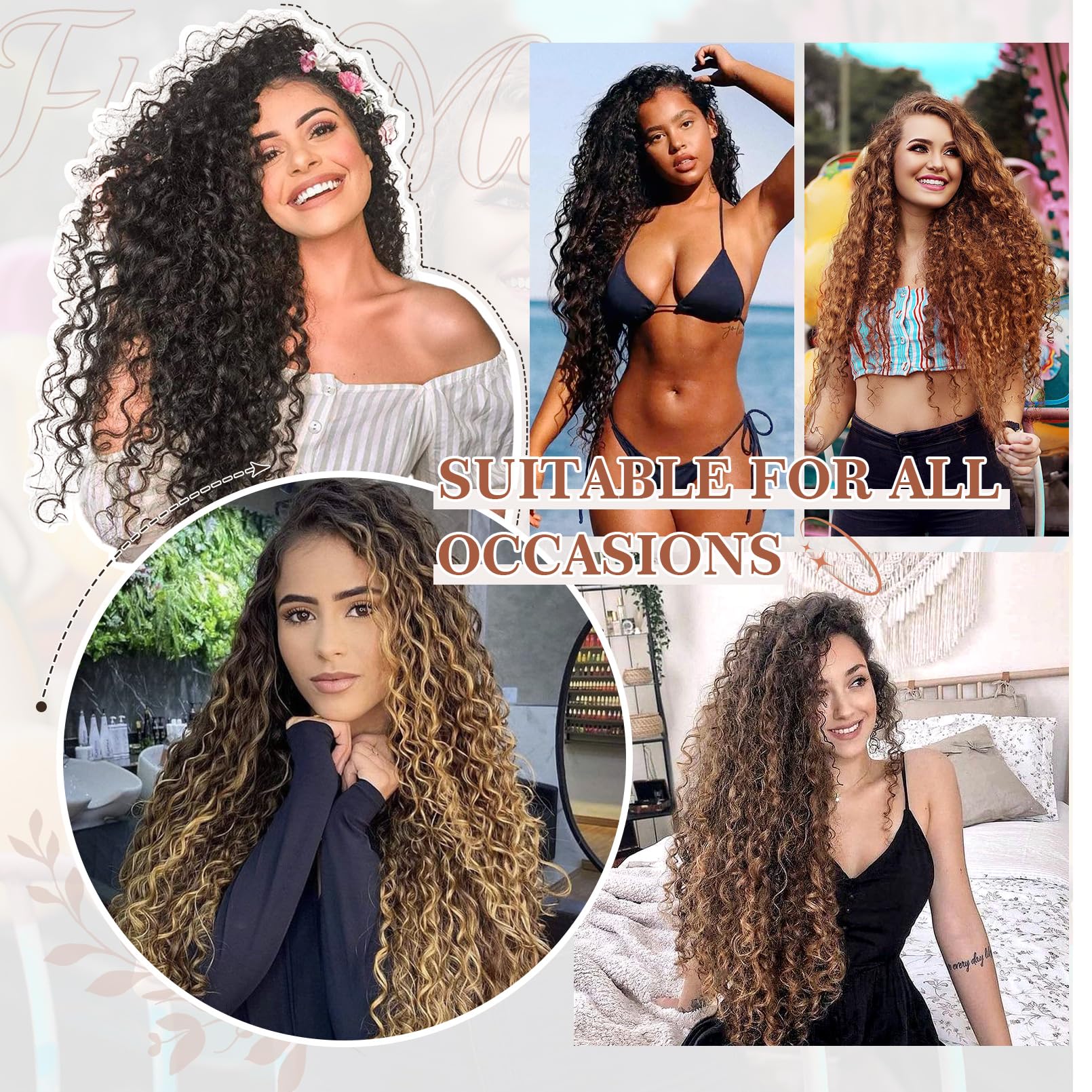 Flufymooz four wefts laid flat showing 4PC set for customizable volume