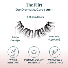 FlutterHabit adhesive tube label visible emphasizing secure underlash hold benefit