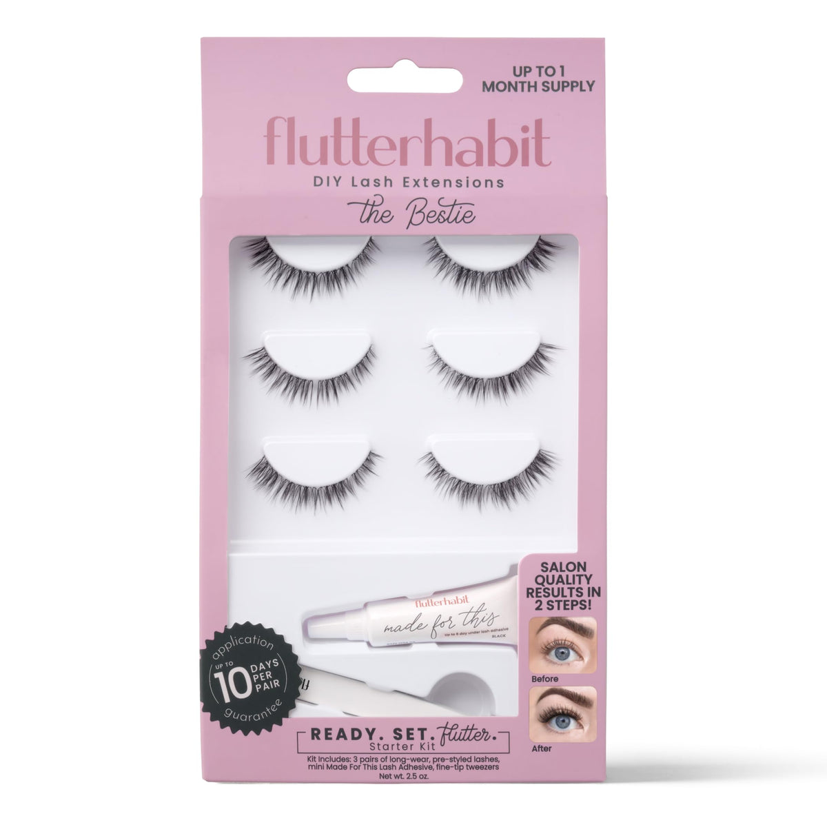 FlutterHabit front packaging showing kit contents and benefits
