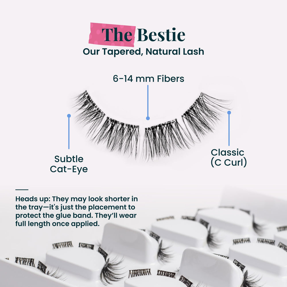 FlutterHabit Bestie worn on model close-up showing subtle lift and camera-ready benefit