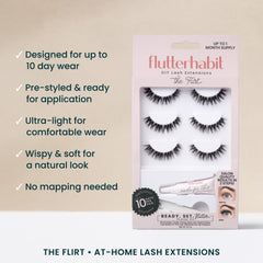 FlutterHabit curly lash cluster detail showing texture and natural lift benefit