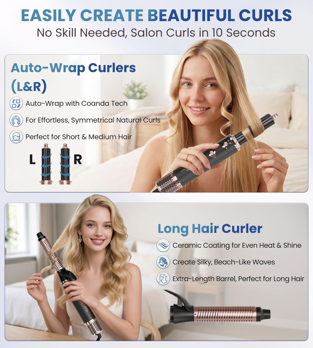 FMZ auto-wrap curler forming consistent curls for effortless salon results