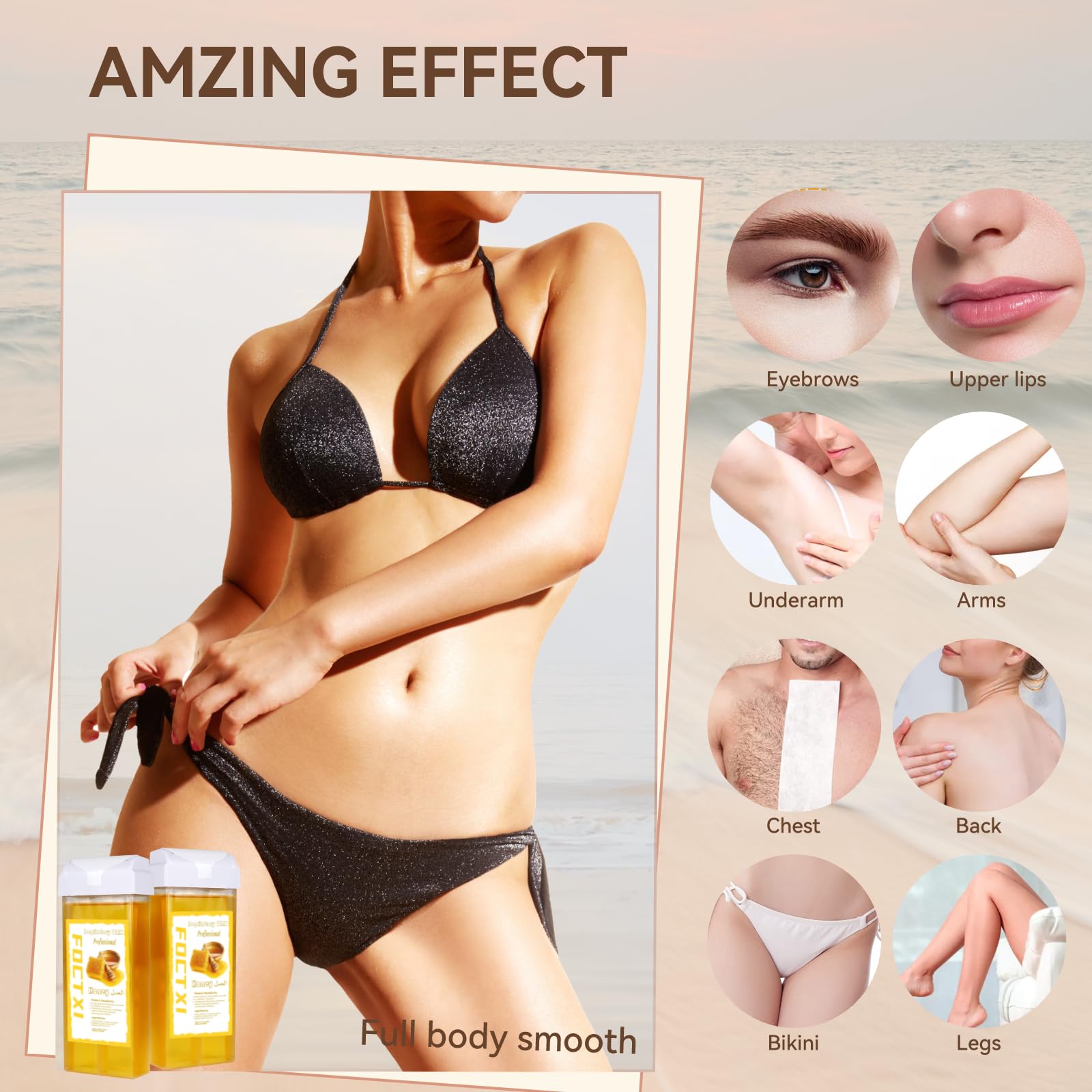 FOCTXI cleansing wipes and accessories ready for post-wax soothing