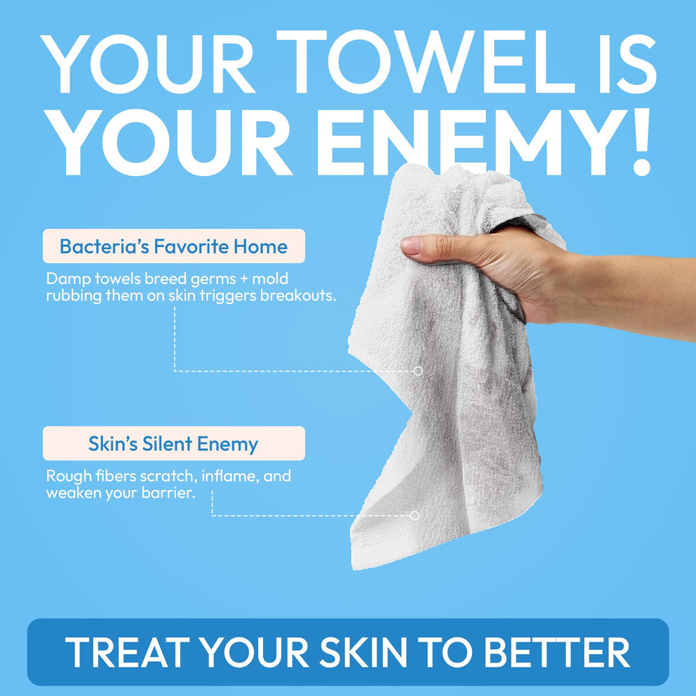 FOMIN towels staged in bathroom to show eco-friendly convenience for routines