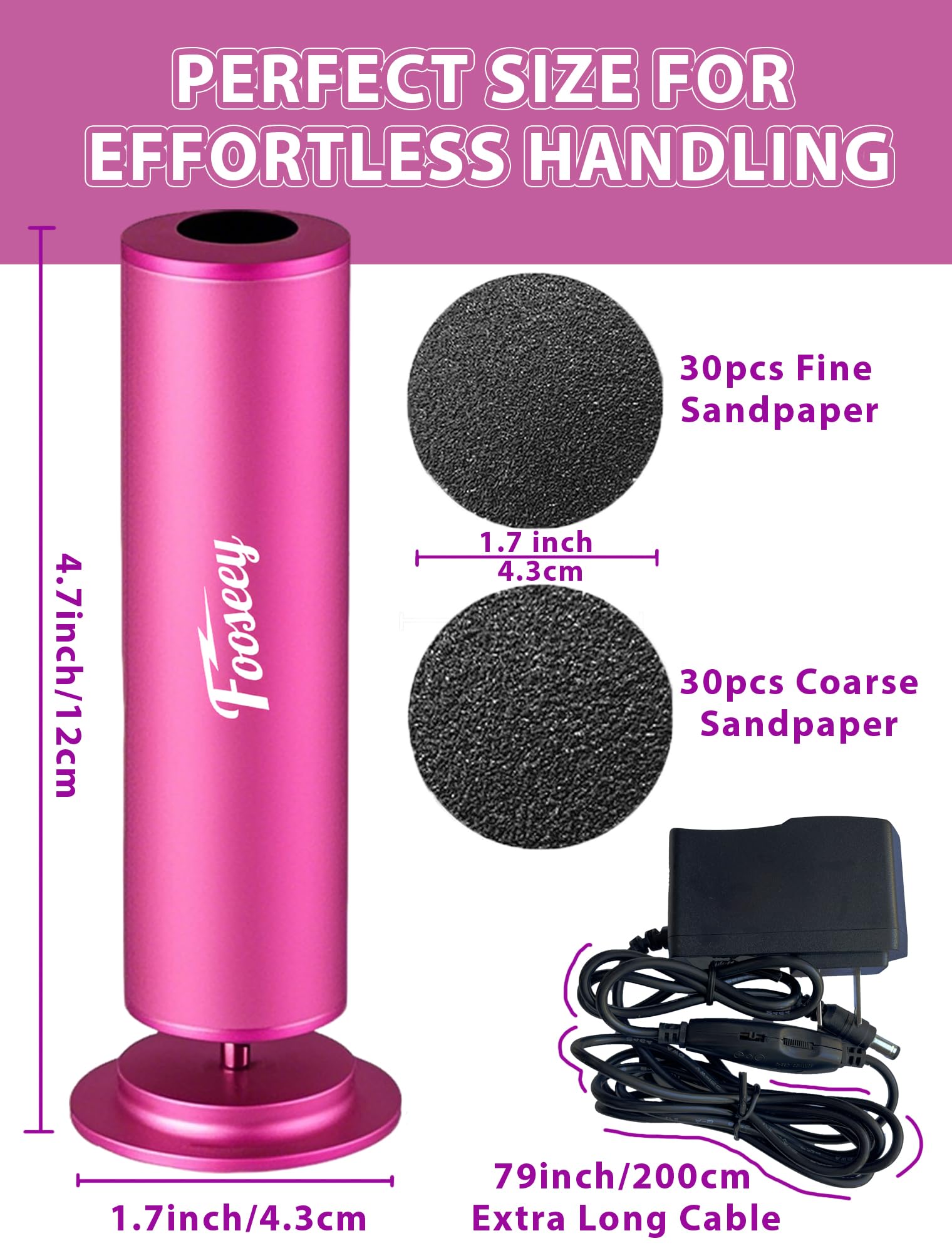 Fooseey long power cord stretched for extended reach convenience