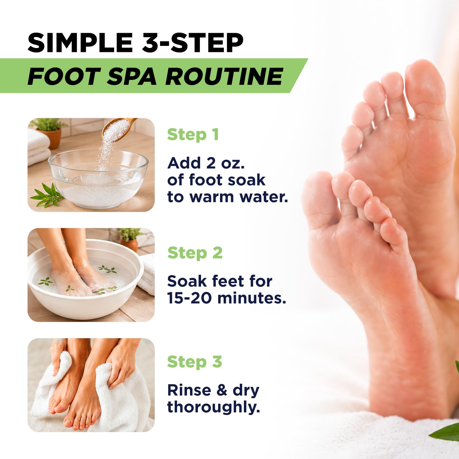 FOOT CURE botanicals mix detail showing tea tree and eucalyptus for refreshing feet