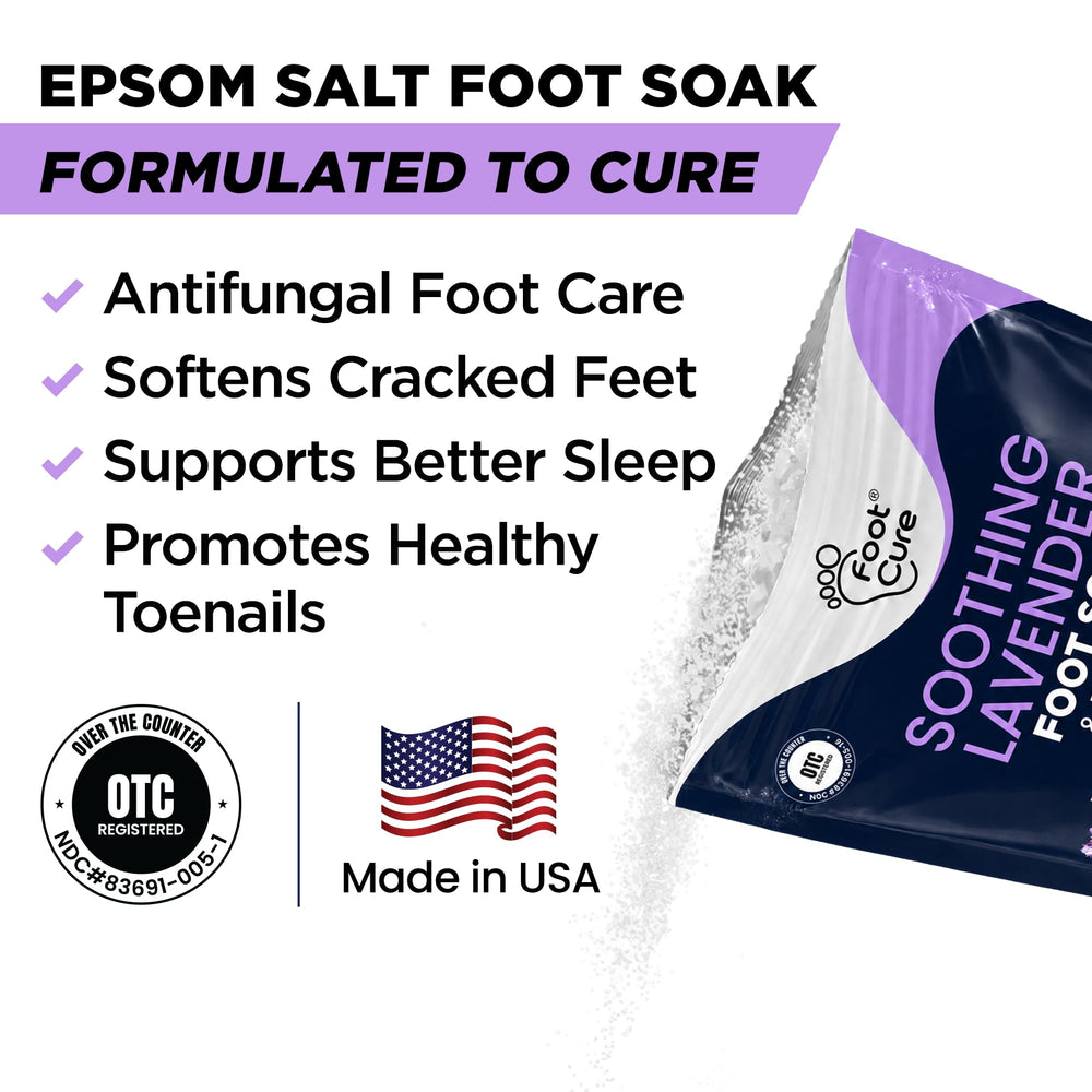 FOOT CURE close-up of Epsom salt granules highlighting exfoliation