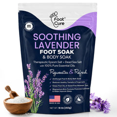 FOOT CURE front packaging showing the soak and calming benefits