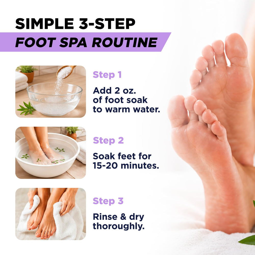 FOOT CURE pouring salts into basin demonstrating easy use