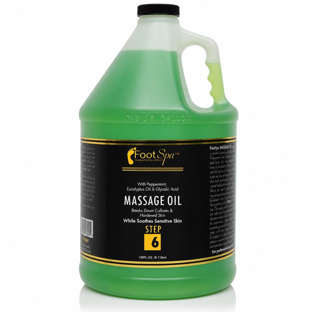 FootSpa front-view 128 oz bottle showing brand and eucalyptus benefit