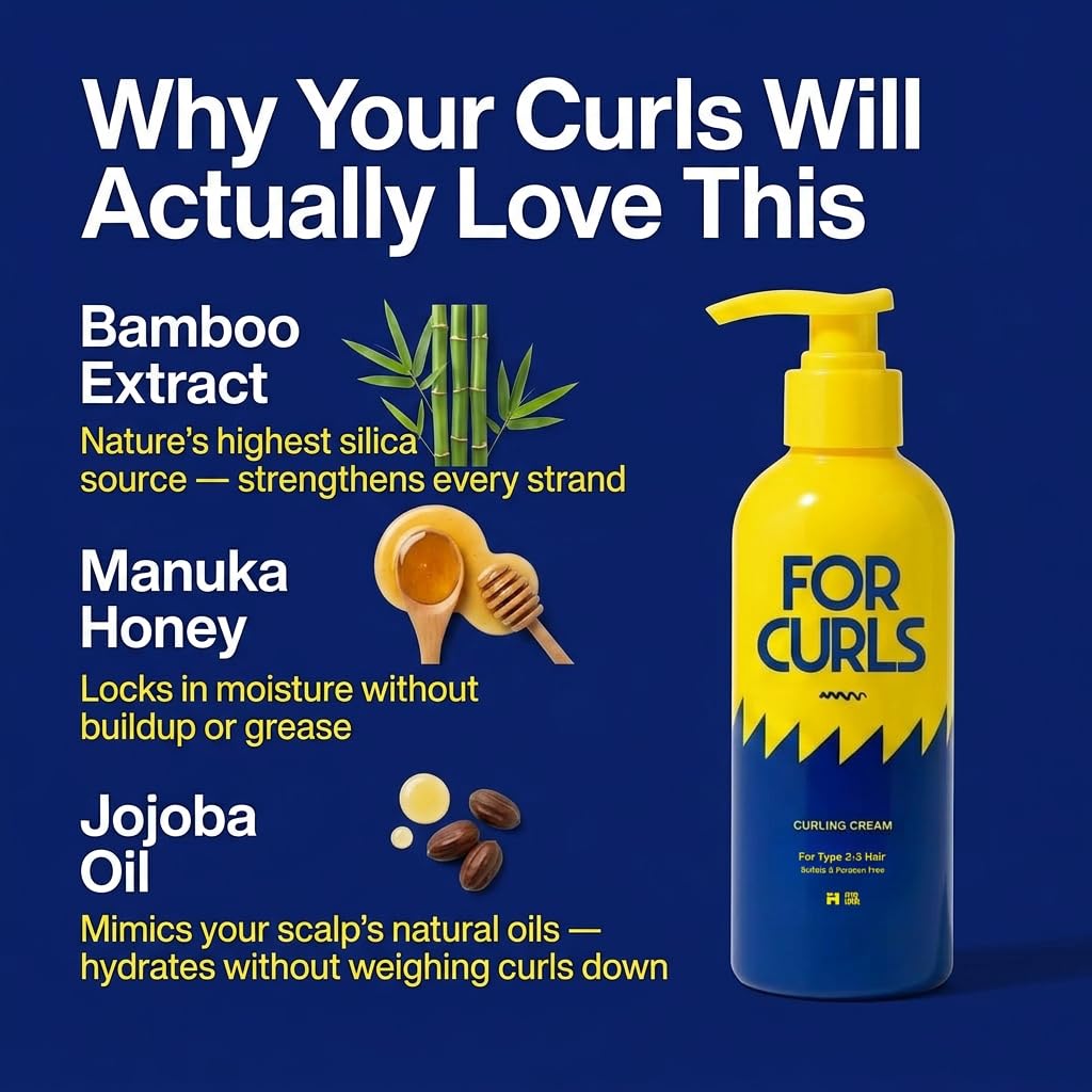FOR HAIR applying cream to damp waves, defines curls and reduces frizz during styling