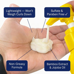 FOR HAIR open jar revealing cream inside, easy scooping for controlled application