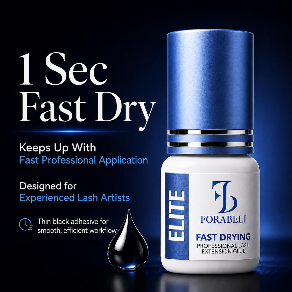 FORABELI adhesive drop texture demonstrating thin black formula for neat bonding