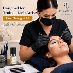 forabeli adhesive texture on dark surface highlighting low-clump formula