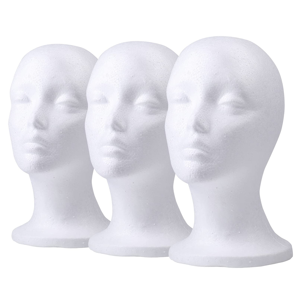 Foraineam front view foam mannequin head showing neutral face and stable display
