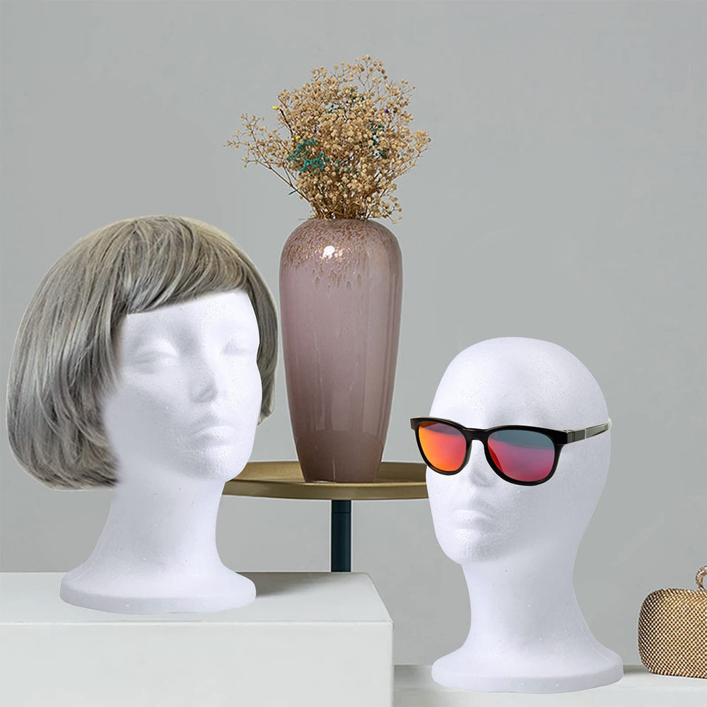 Foraineam side profile of foam wig head highlighting shape and posture benefit