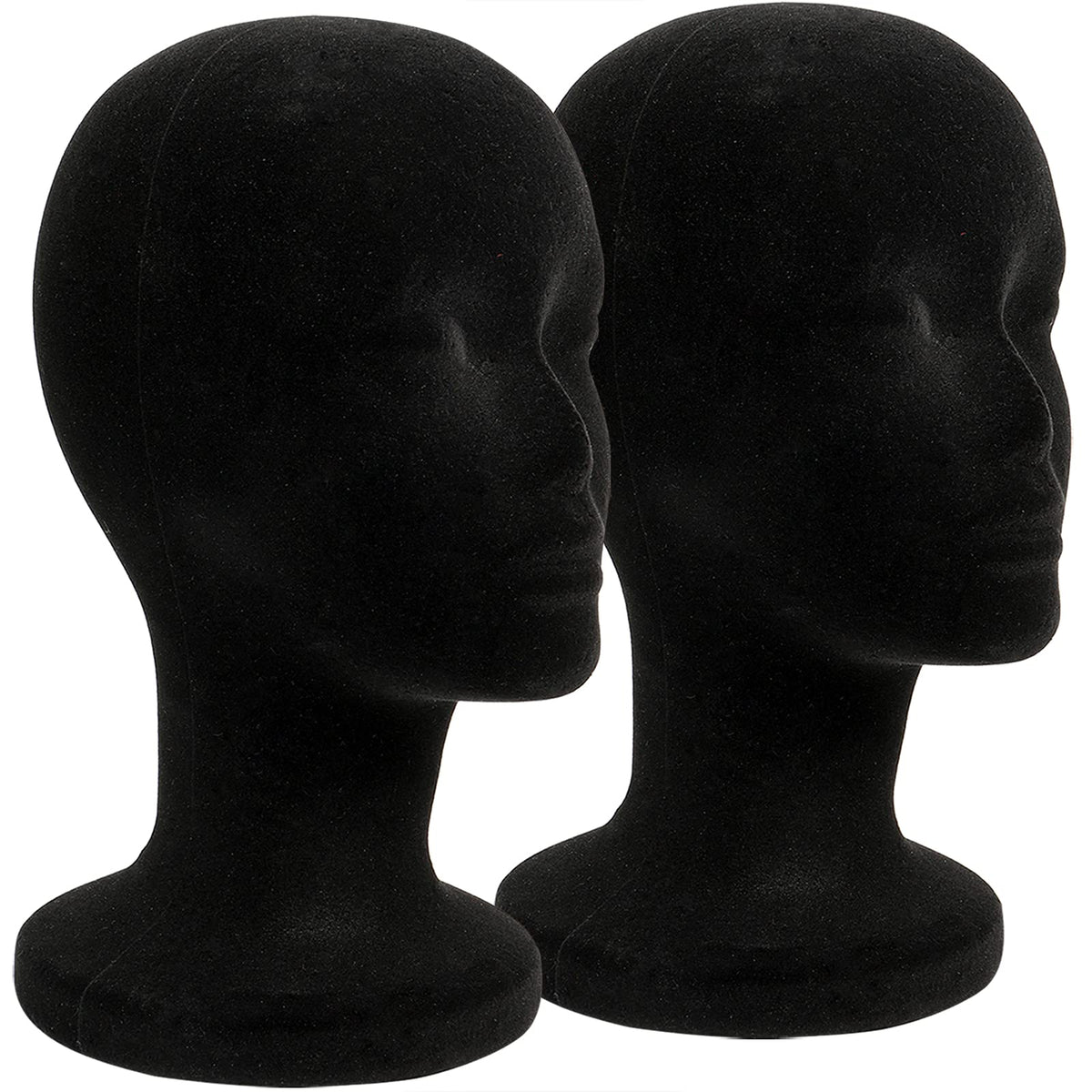Foraineam front view black foam head shows neutral backdrop and secure display