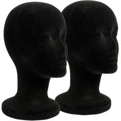 Foraineam front view black foam head shows neutral backdrop and secure display