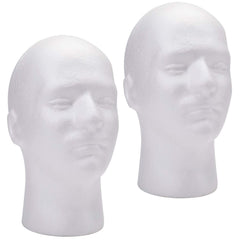 Foraineam front view of two male foam heads showing uniform display and storage utility