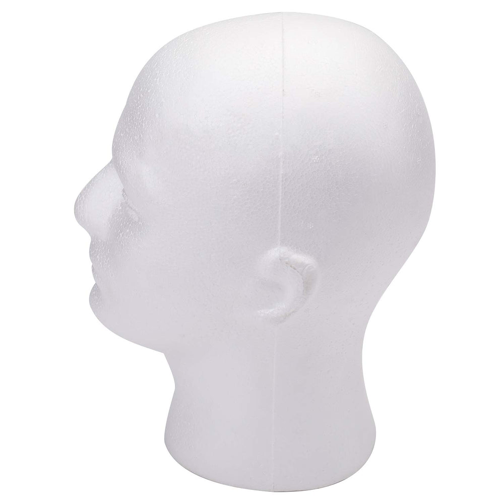 Foraineam mannequin head mounted on tabletop clamp for hands-free styling convenience