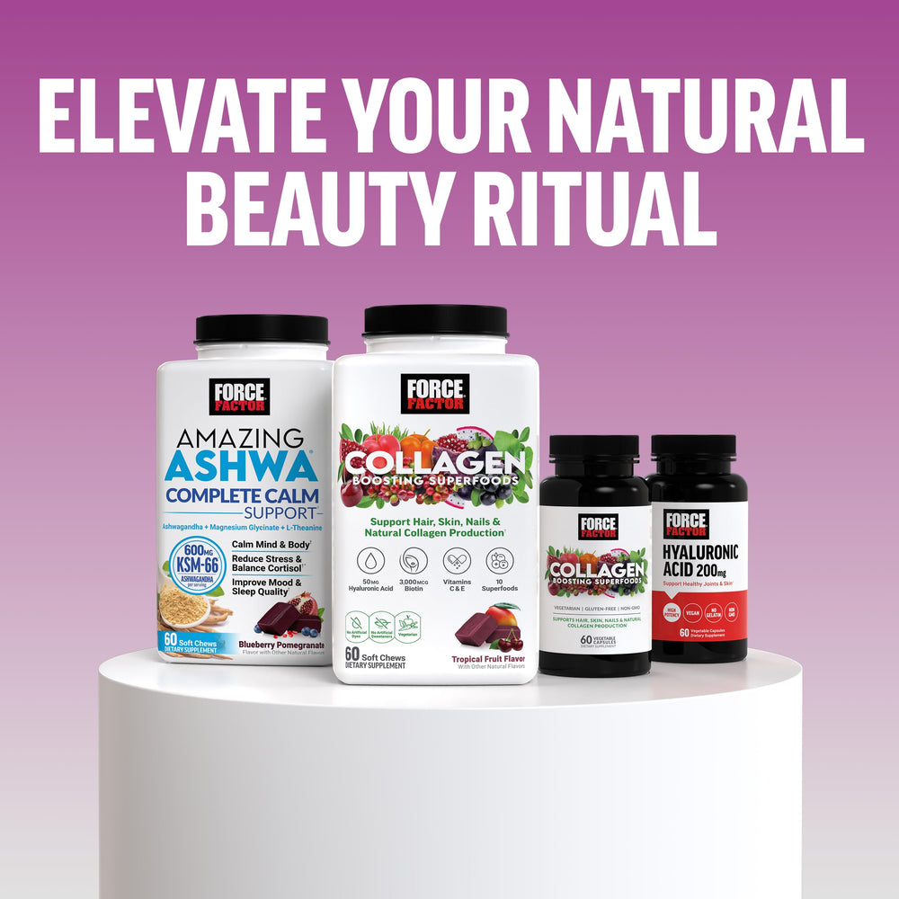 Force Factor on bathroom vanity illustrating daily routine convenience