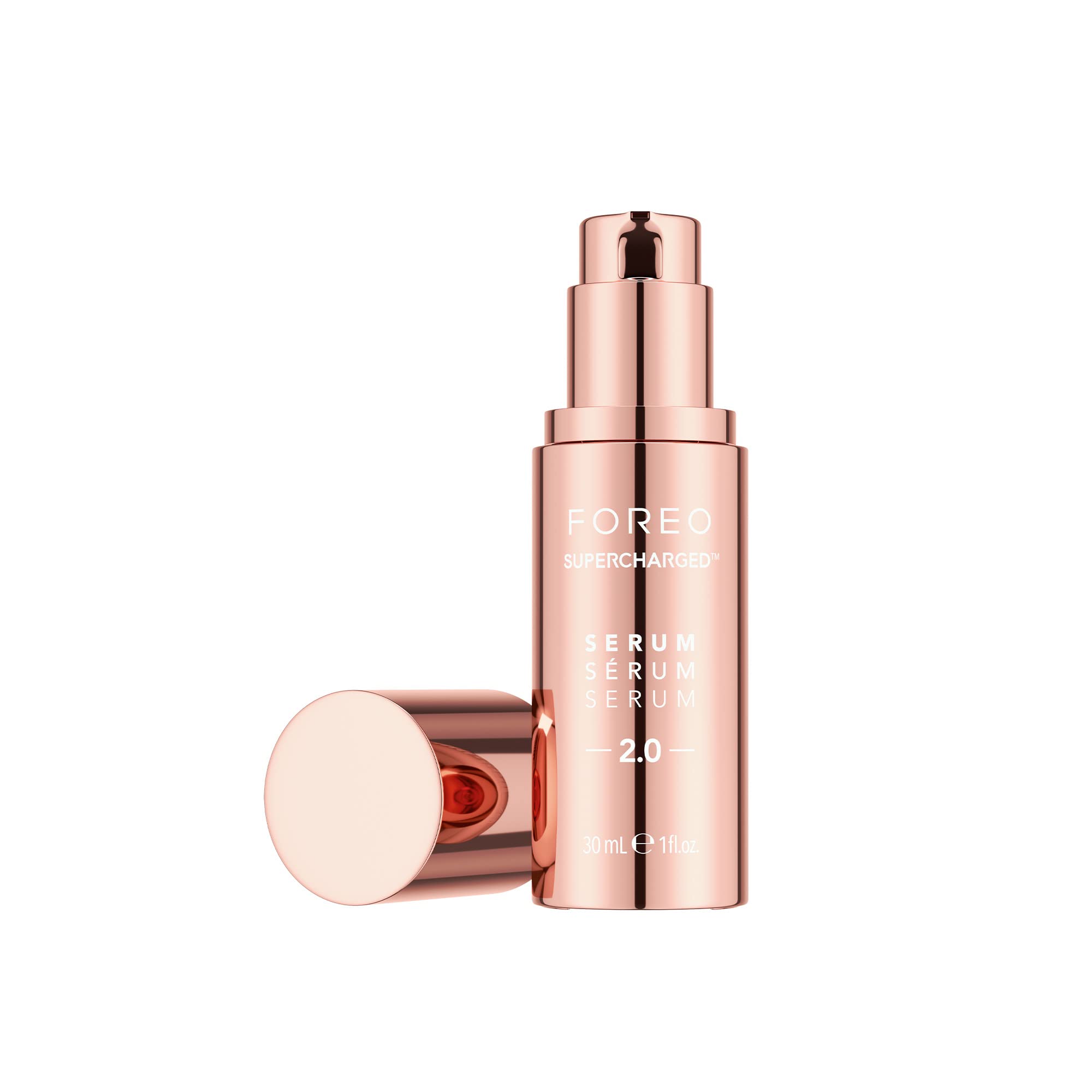 FOREO front bottle view showing sleek packaging and clear branding for easy identification